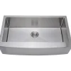 Wells Sinkware Handcrafted 36" 16-Gauge Arched Apron Front Farmhouse Single Bowl Stainless Steel Kitchen Sink