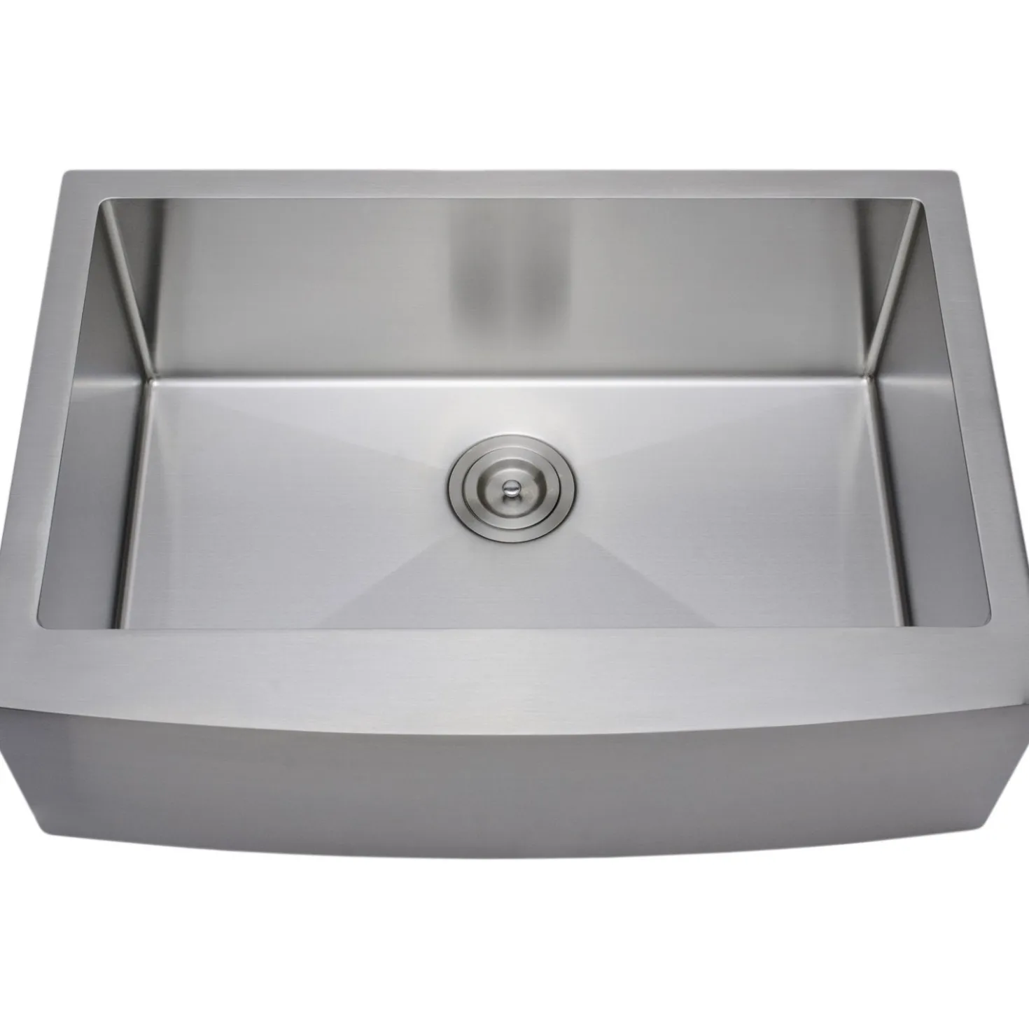 Wells Sinkware Handcrafted 30" 16-Gauge Arched Apron Front Farmhouse Single Bowl Stainless Steel Kitchen Sink