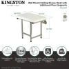 22"x 16" Wall Mount Fold Down Shower Seat with Floor Support in Brushed Stainless Steel
