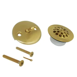 Zinc Alloy Trip Lever Tub Drain Conversion Kit in Brushed Brass