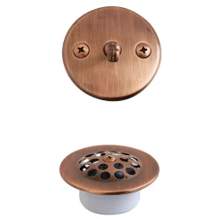 Zinc Alloy Trip Lever Tub Drain Conversion Kit in Antique Copper