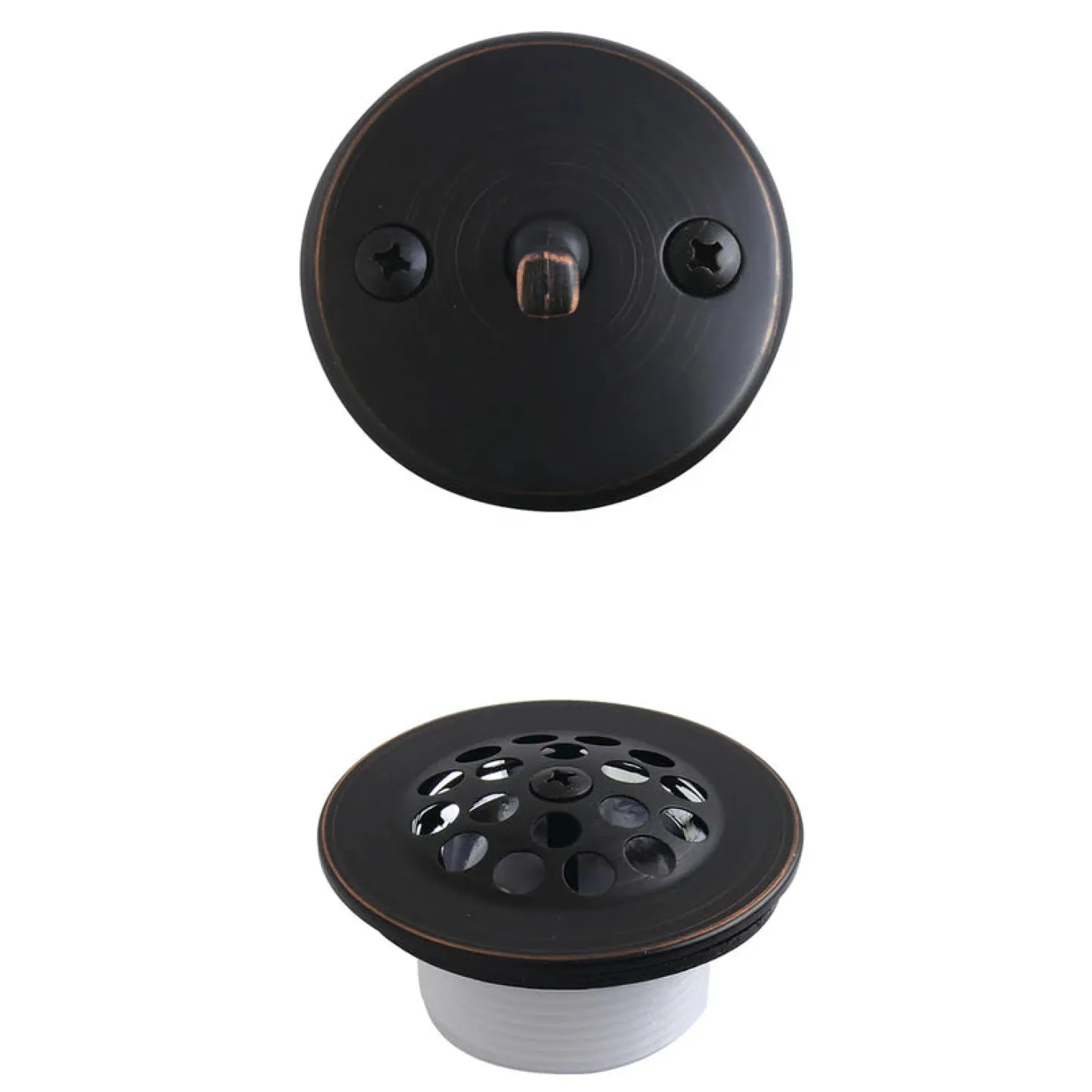 Zinc Alloy Trip Lever Tub Drain Conversion Kit in Naples Bronze