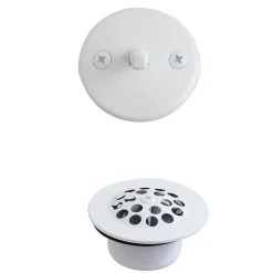 Zinc Alloy Trip Lever Tub Drain Conversion Kit in White