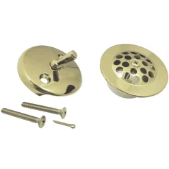 Zinc Alloy Trip Lever Tub Drain Conversion Kit in Polished Brass